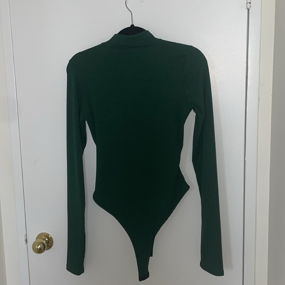 Urban Behavior Forest Green Cut Out Front Bodysuit - Picture 2 of 2
